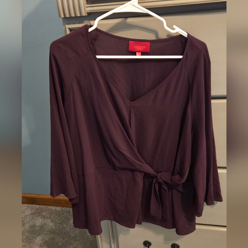 Jennifer Lopez blouse eggplant XXL
